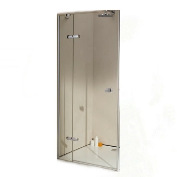 Двері скляні для душової ніші розпашні двосекційні HUPPE Enjoy 200x90см прозоре скло 6мм профіль хром 670051.091.321