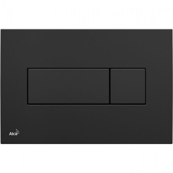 Кнопка слива для инсталляции ALCAPLAST пластиковая двойная глянцевая черная M378