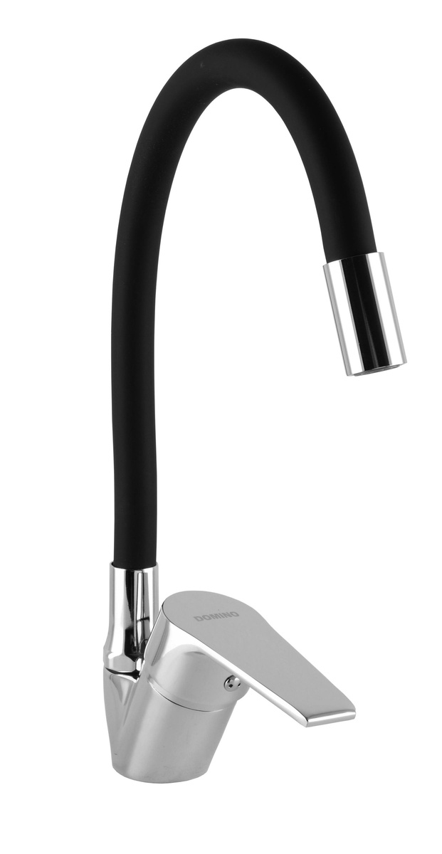 Змішувач для кухні однозахватний із поворотним виливом DOMINO BLITZ DBC-203SLR-Black чорний силумін 000018384
