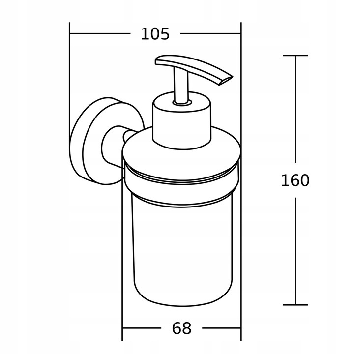 Дозатор для рідкого мила MEXEN Tiber настінний на 180мл округлий скляний хром MEX-7050540-00