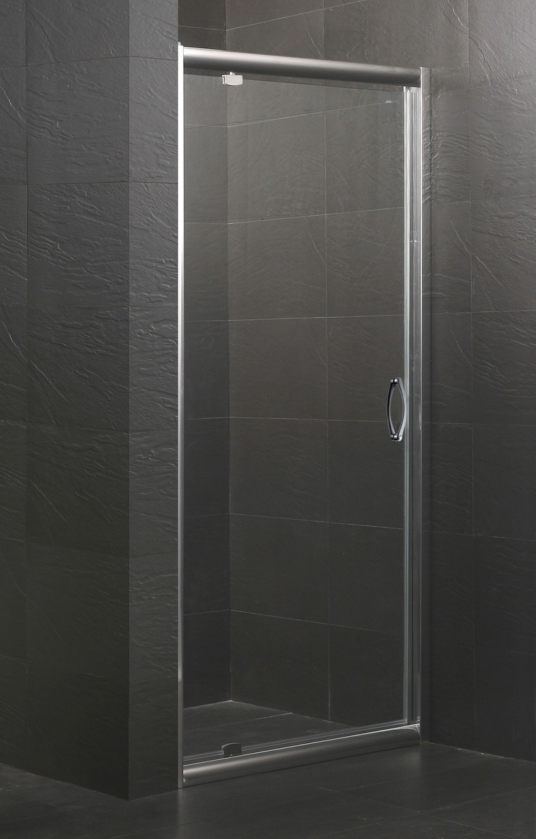 Стінка скляна для душової ніші розпашна EGER 90см x 195см прозрачное скло 5мм профіль хром 599-150-90(h)