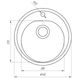 Раковина на кухню керамогранітна кругла GLOBUS LUX MARTIN 510мм x 510мм білий без сифону 000022411 2 з 6