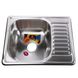 Кухонна мийка сталева прямокутна MIRA 480мм x 580мм матова 0.8мм із сифоном 000019863 1 з 2