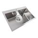 Мойка для кухни из нержавеющей стали прямоугольная PLATINUM Handmade 650x450x220мм матовая 1.5мм с сифоном PLS-A32269 2 из 10