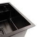 Мийка для кухні із нержавіючої сталі квадратна PLATINUM TZ 500x500x200мм матова 1.2мм чорна із сифоном в комплекті PLS-A40195 7 з 10