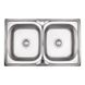 Кухонная мойка металлическая прямоугольная LIDZ 500мм x 800мм микротекстура 0.8мм на две чаши с сифоном LIDZ7948DEC08 1 из 4