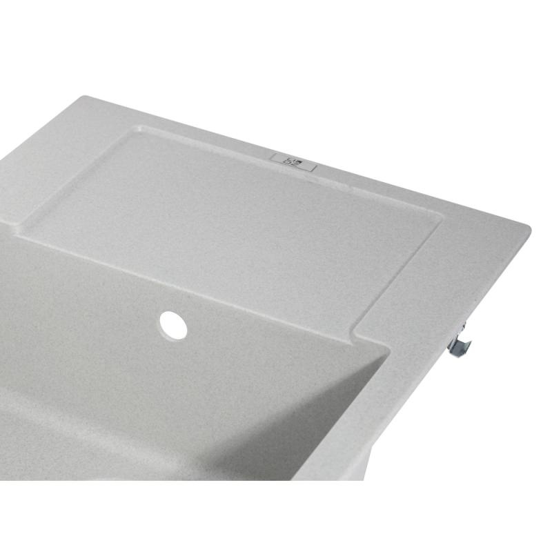 Раковина на кухню керамическая прямоугольная LIDZ GRA-09 495мм x 775мм серый с сифоном LIDZGRA09781510200