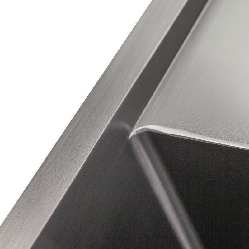 Мийка на кухню металева прямокутна IMPERIAL 440мм x 780мм матова 3.0мм із сифоном врізна під стільницю IMPD7844BLPVDH12