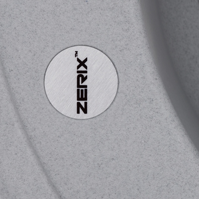 Мийка для кухні гранітна кругла ZERIX ZS-510R-09 510x510x200мм із сифоном сіра ZX4535