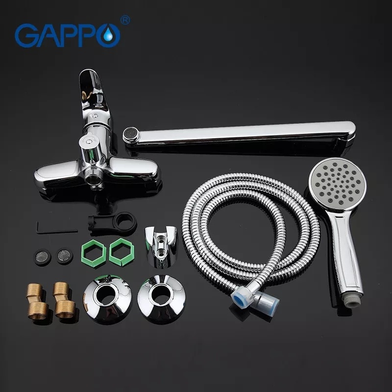 Змішувач для ванної одноважільний із довгим виливом GAPPO хром латунь G2236