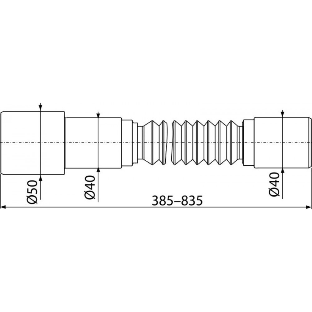 Сифон для умивальнику ALCAPLAST колбовий пластик впуск 60-63 мм гофрований випуск сатин A41+A795