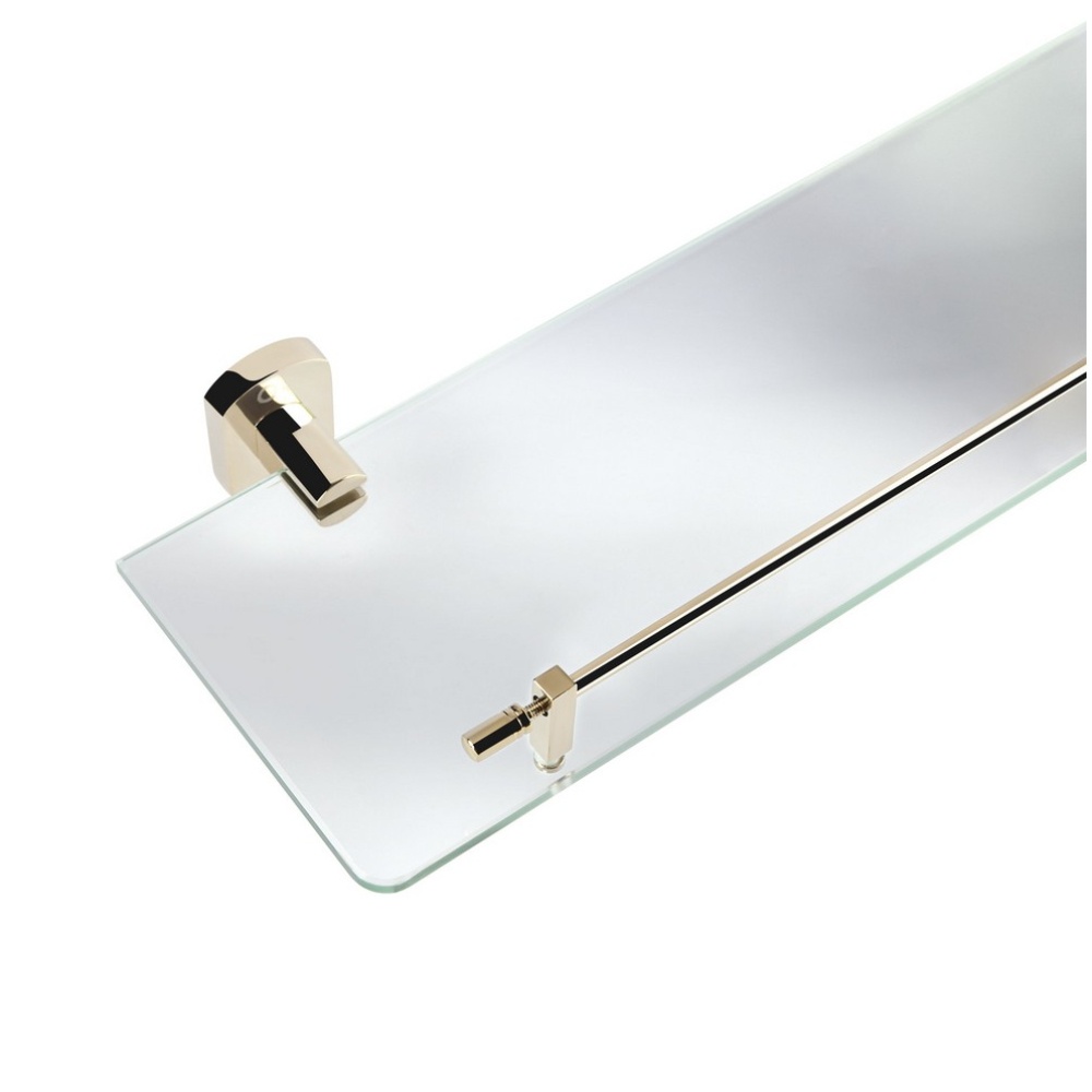 Полочка настенная стеклянная для ванной Q-TAP Liberty золото прямая QTLIBORO1153