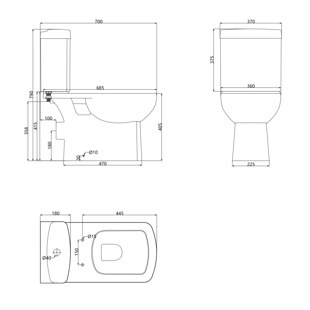 Унитаз-компакт напольный белый DEVIT Comfort сиденье микролифт выпуск в стену 3110123