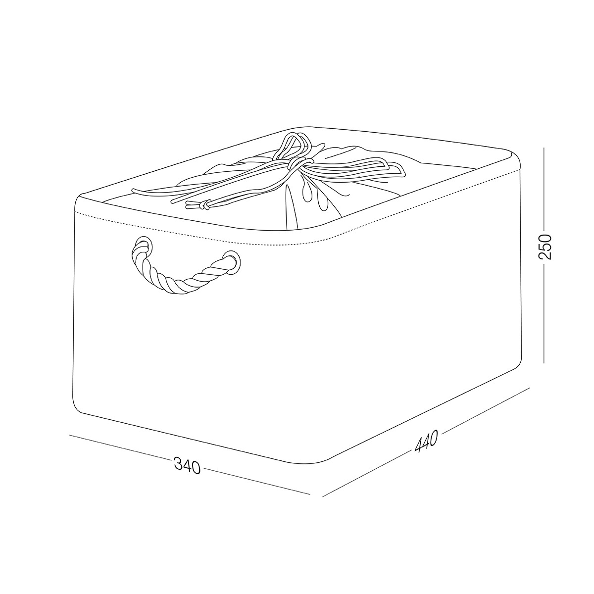 Ящик для зберігання MVM тканинний сірий 250x340x440 TH-13 XL GRAY