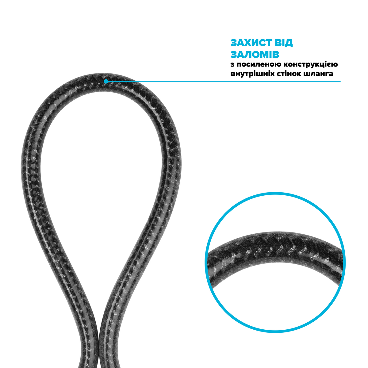 Шланг для душа DROP Snake DuoFlex полимерный с двойным Анти-Твистом 175 см черный матовый SH-H175-BR