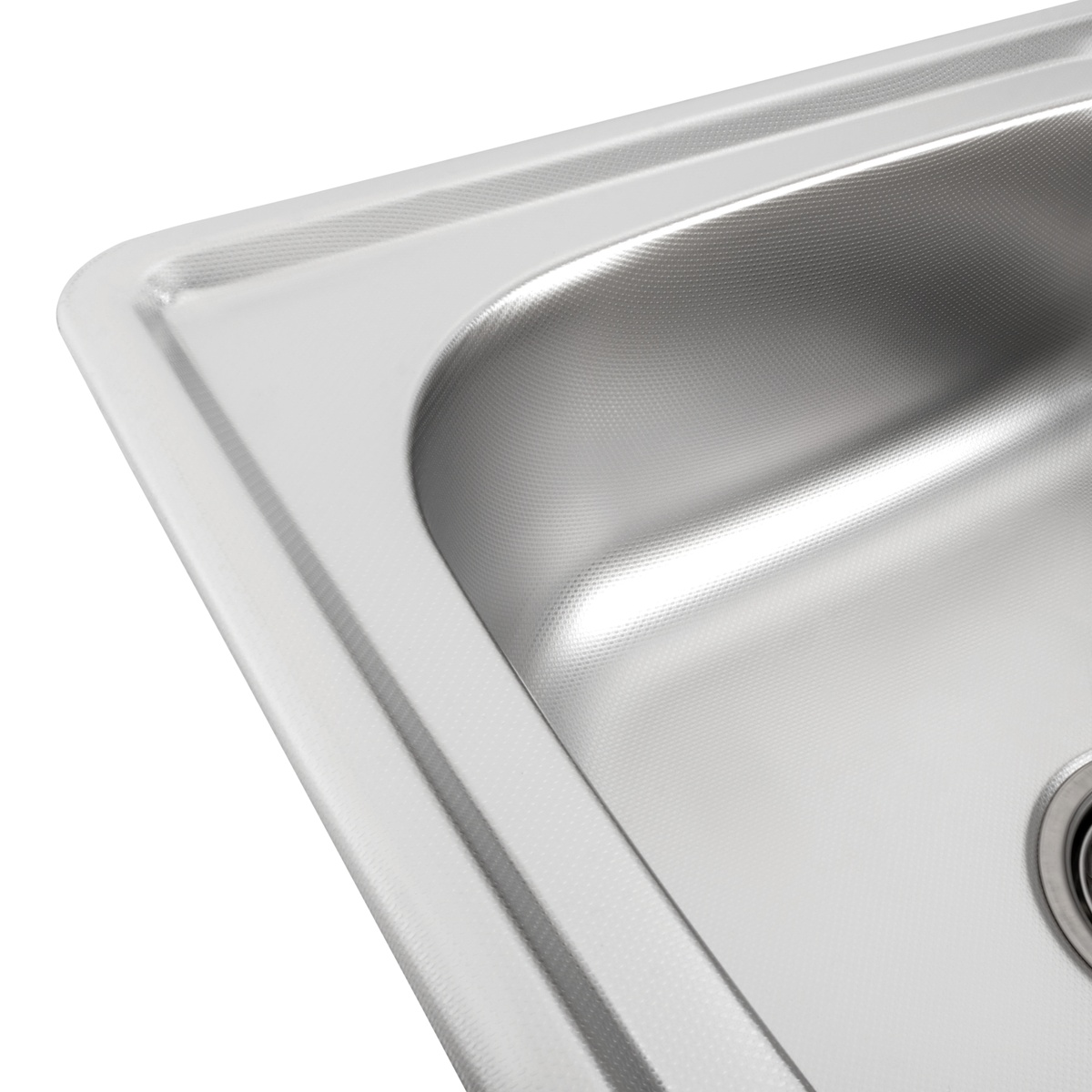 Мийка для кухні із нержавіючої сталі прямокутна PLATINUM 7850 ДЕКОР 780x500x180мм мікротекстура 0.8мм із сифоном PLS-A19082