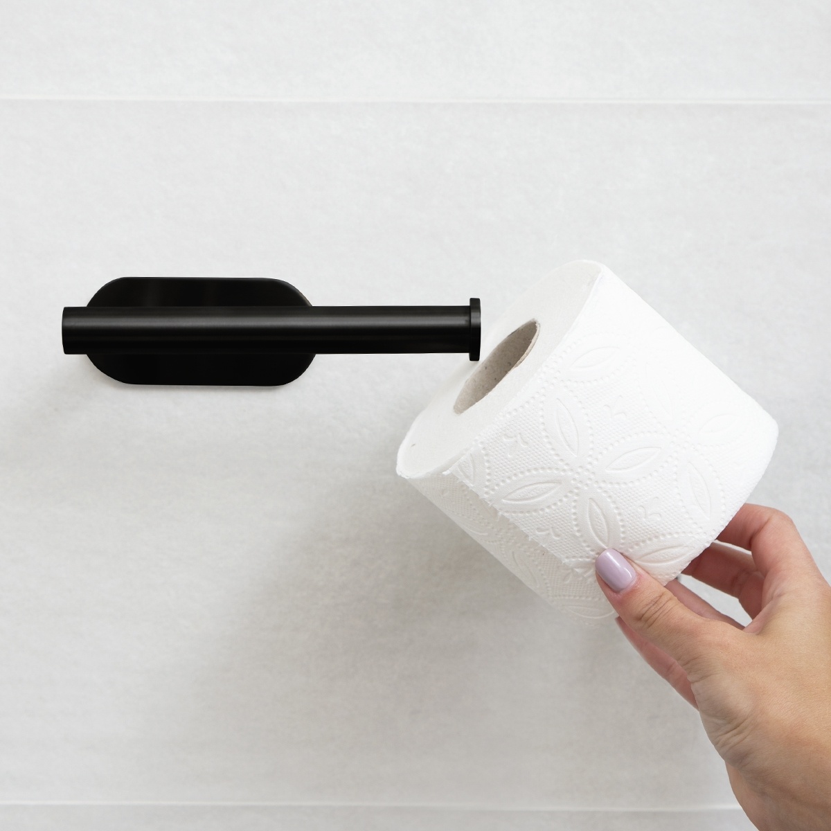 Держатель для туалетной бумаги MVM округлый из нержавеющей стали черный BSS-1 BLACK