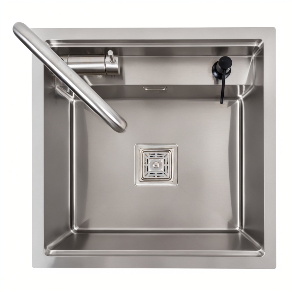 Мийка для кухні із нержавіючої сталі квадратна PLATINUM TZ 500x500x200мм матова 1.2мм із сифоном в комплекті PLS-A40194