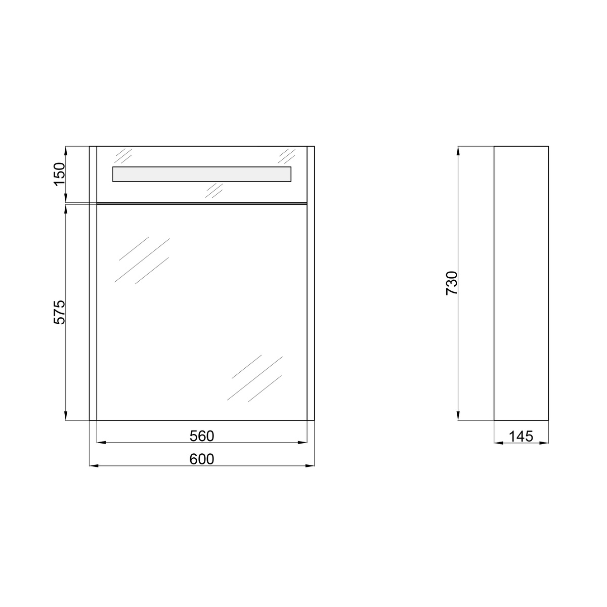 Шкафчик с зеркалом для ванной Q-TAP Robin 60x73x14.5см c подсветкой серый QT1377ZP6002G