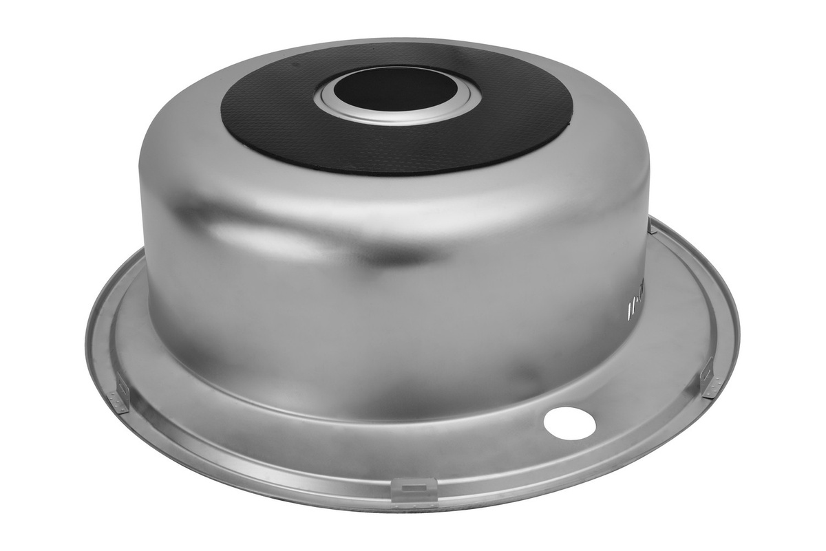 Мийка для кухні із нержавіючої сталі кругла KRONER KRP 510x510x180мм мікротекстура 0.8мм із сифоном CV022768