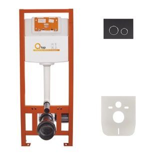 Система инсталляции для унитаза Q-TAP Nest с кнопкой черной матовая QT0133M425M11V1146MB