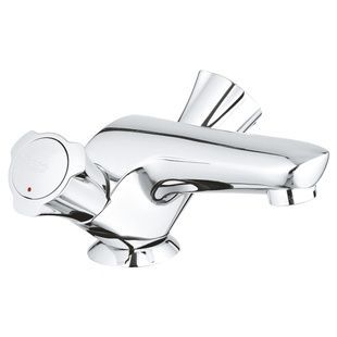 Cмеситель на раковину двухвентильный GROHE COSTA L хром латунь с донным клапаном 21390001