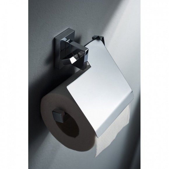 Подставка для туалетной бумаги с крышкой HACEKA Edge хром металл 1143811