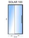 Дверь стеклянная для душевой ниши раздвижная двухсекционная REA SOLAR BLACK 100 100x195см прозрачное стекло 6мм профиль черный REA-K6512 2 из 3