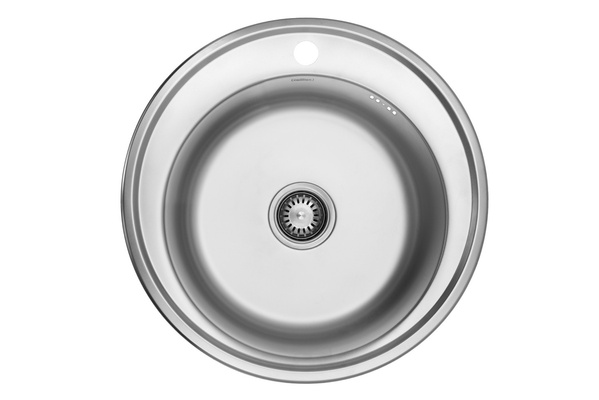 Мийка для кухні із нержавіючої сталі кругла KRONER KRP 510x510x180мм мікротекстура 0.8мм із сифоном CV022768