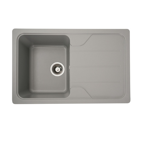 Мийка для кухні гранітна прямокутна PLATINUM 7850 VERONA 780x500x180мм без сифону сіра PLS-A25158