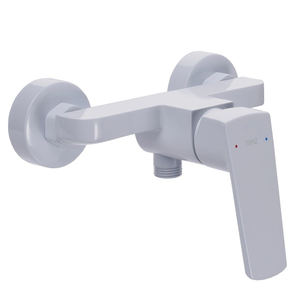 Змішувач для душової кабіни однозахватний TOPAZ LEXI TL 21701-H57-W білий латунь з душовим набором 000019557