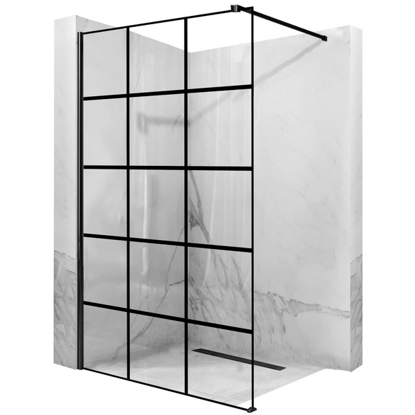 Стінка скляна для душу із тримачем 195x80см REA BLER-1 скло прозоре 8мм REA-K7952