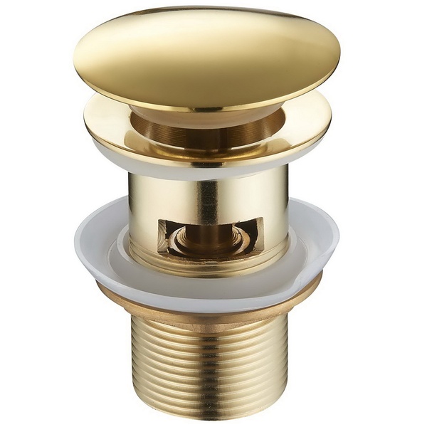 Донний клапан Click-Clack для раковини MEXEN 65мм із переливом латунь 1 1/4" глянцевий золотий MEX-79920-50