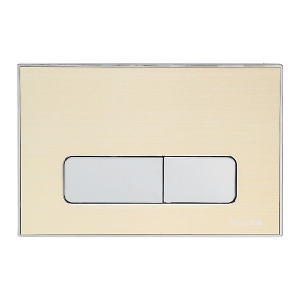 Кнопка слива для инсталляции IMPRESE металлическая двойная матовая золотая i7113AG