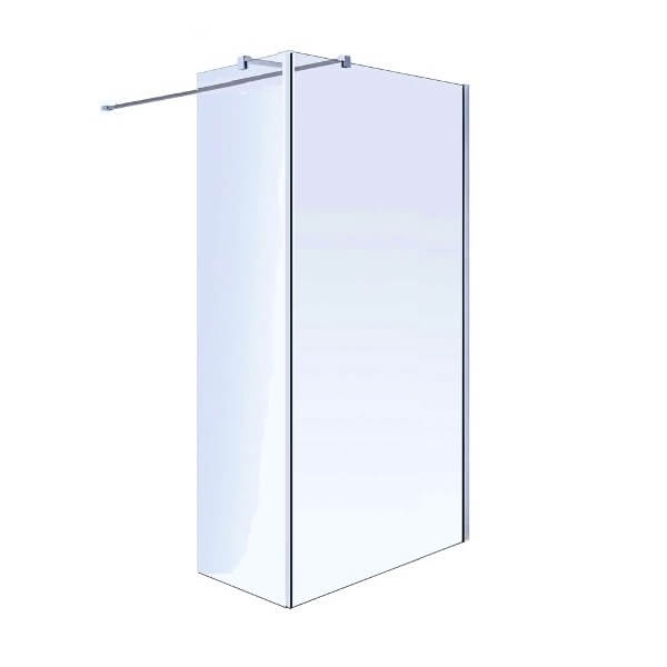 Перегородка стеклянная для душа с держателем 90x190см VOLLE Walk-In стекло прозрачное 8мм 18-08-10194