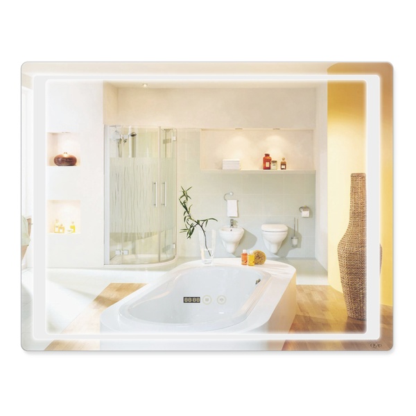 Зеркало прямоугольное для ванной Q-TAP Mideya 70x90см c подсветкой сенсорное включение антизапотевание QT2078F9022W