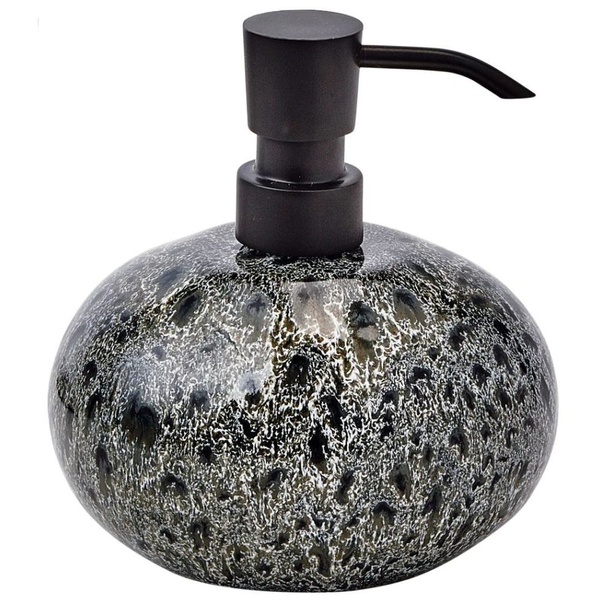 Дозатор для жидкого мыла AQUANOVA Ugo настольный на 500мл округлый керамический черный UGODIS-994