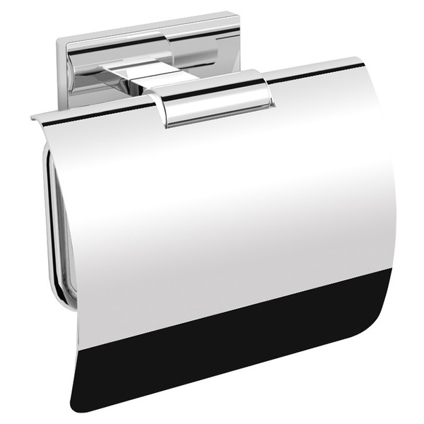 Тримач для туалетного паперу із кришкою LANGBERGER Unique прямокутний металевий хром 2110941A