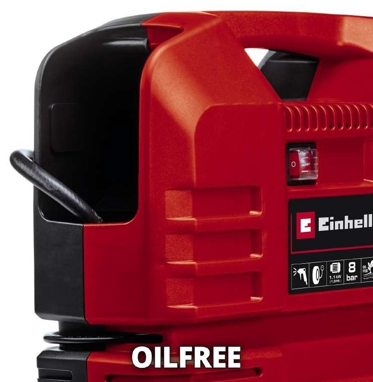 Компрессор воздушный Einhell TC-AC 190 OF Set, безмасляный, 1100Вт, 190л/мин, 8бар, 5кг