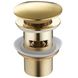 Донний клапан Click-Clack для раковини MEXEN 65мм із переливом латунь 1 1/4" глянцевий золотий MEX-79920-50 1 з 2