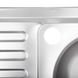 Мийка для кухні із нержавіючої сталі прямокутна накладна ZERIX Z8050R-04-160E 800x500x160мм матова 0.4мм без сифону ZS0597 2 з 2