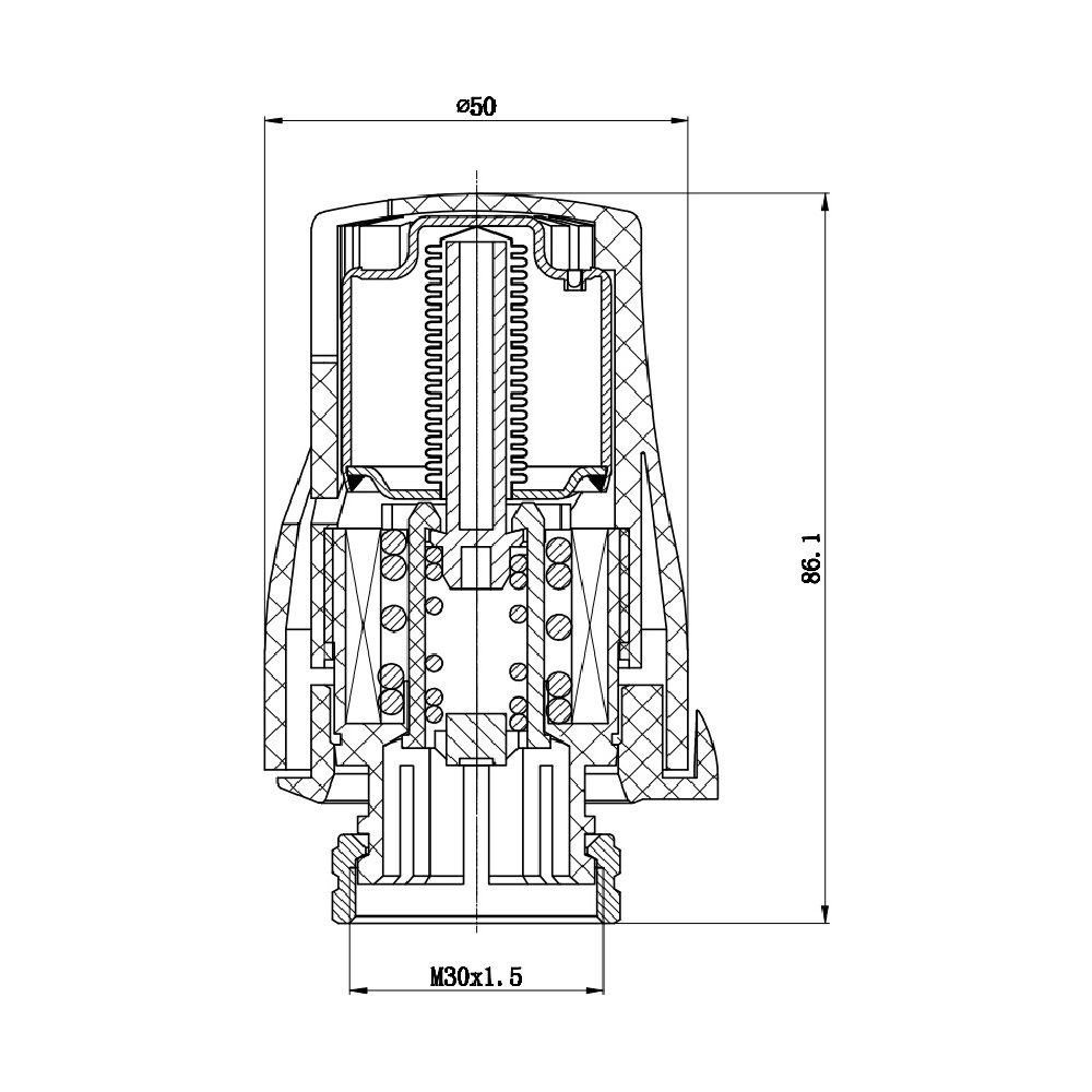 Термоголовка для радіатора SANDI FORTE М30х1,5 SF254