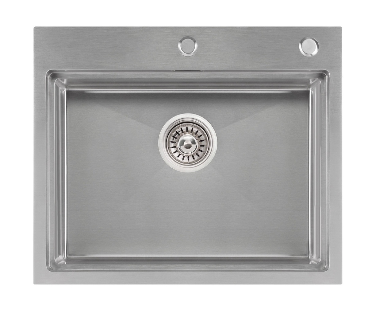 Кухонна мийка металева прямокутна врізна під стільницю Q-TAP 500мм x 600мм матова 3мм із сифоном QTDH6050SET3012