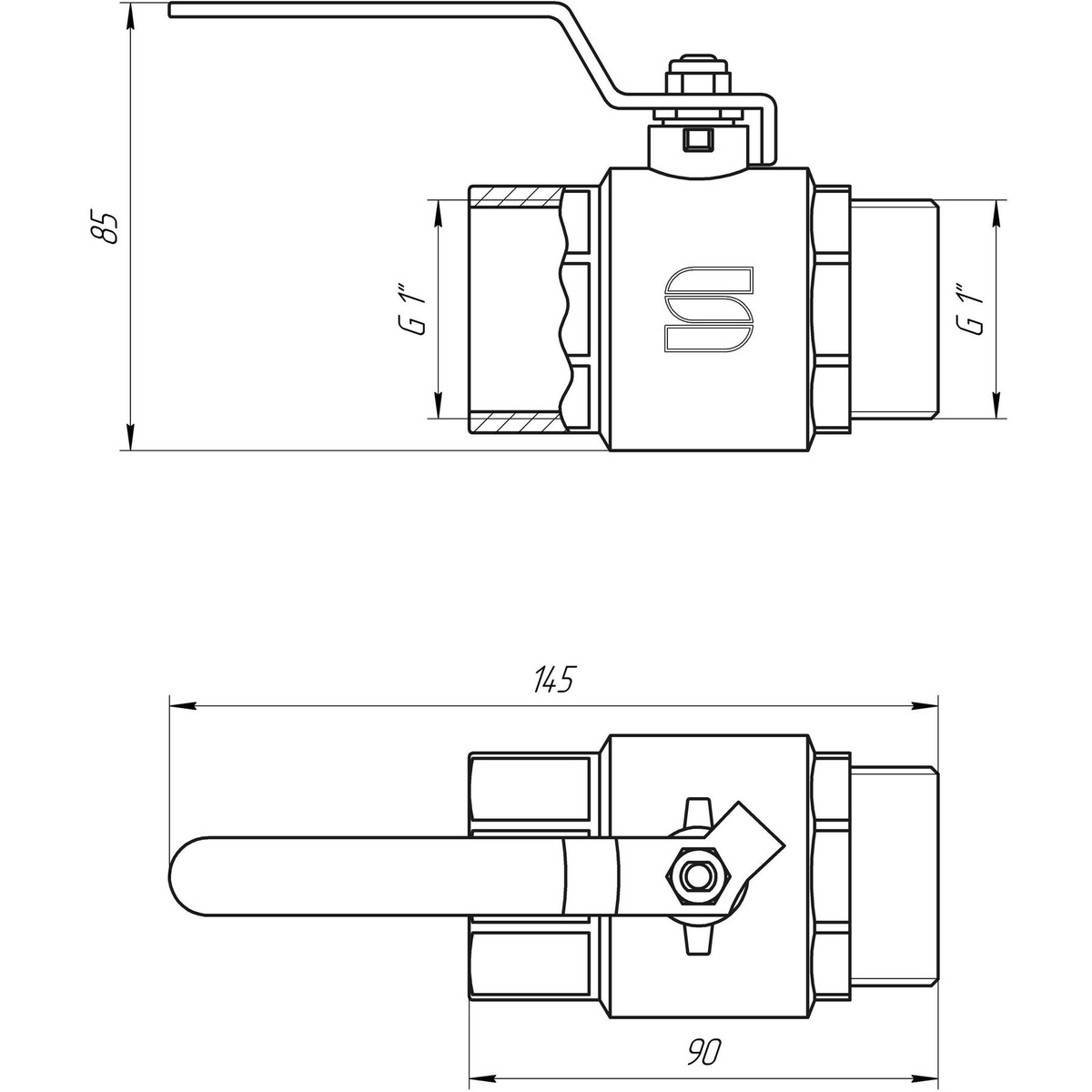 Кран шаровой SELBA SL1505 1" вн-нр PN40бар 000009638