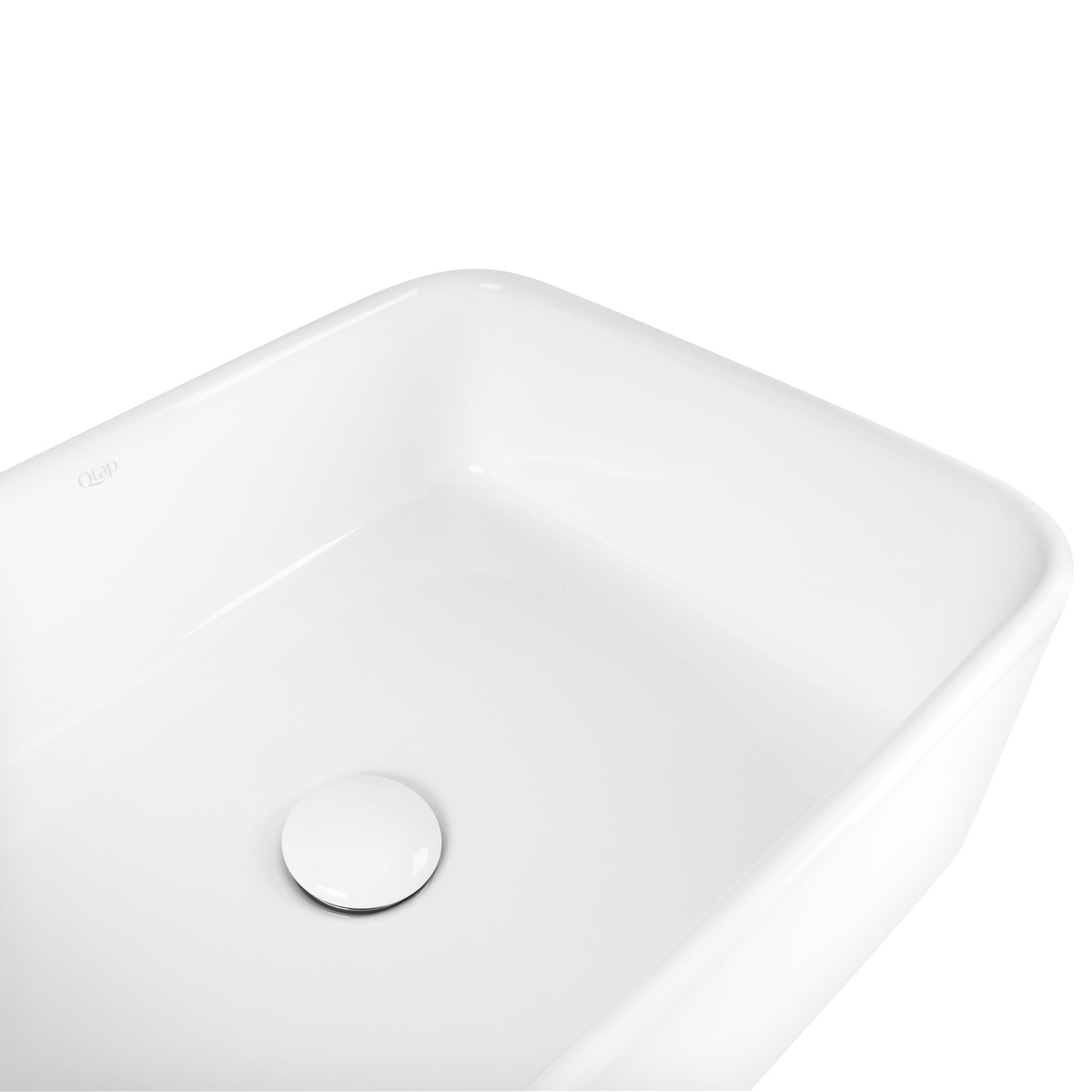 Умывальник накладной на столешницу для ванны 510мм x 375мм Q-TAP Tern белый прямоугольная QT1711A048W