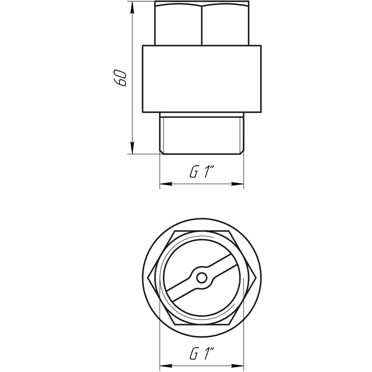 Обратный клапан для воды QUALITY PROFESSIONAL QP100MF пружинный 1" внутренняя-внешняя 000014114