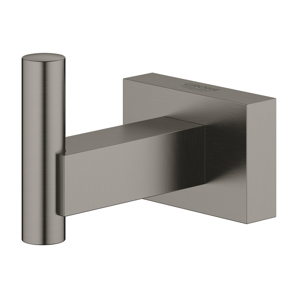 Крючок настенный одинарный GROHE Essentials Cube 40511AL1 прямоугольный металлический графит
