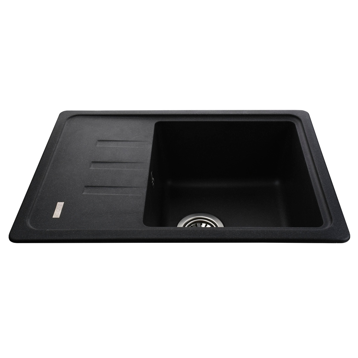 Кухонна мийка композитна прямокутна GLOBUS LUX MONO 435мм x 620мм чорний без сифону 000022399