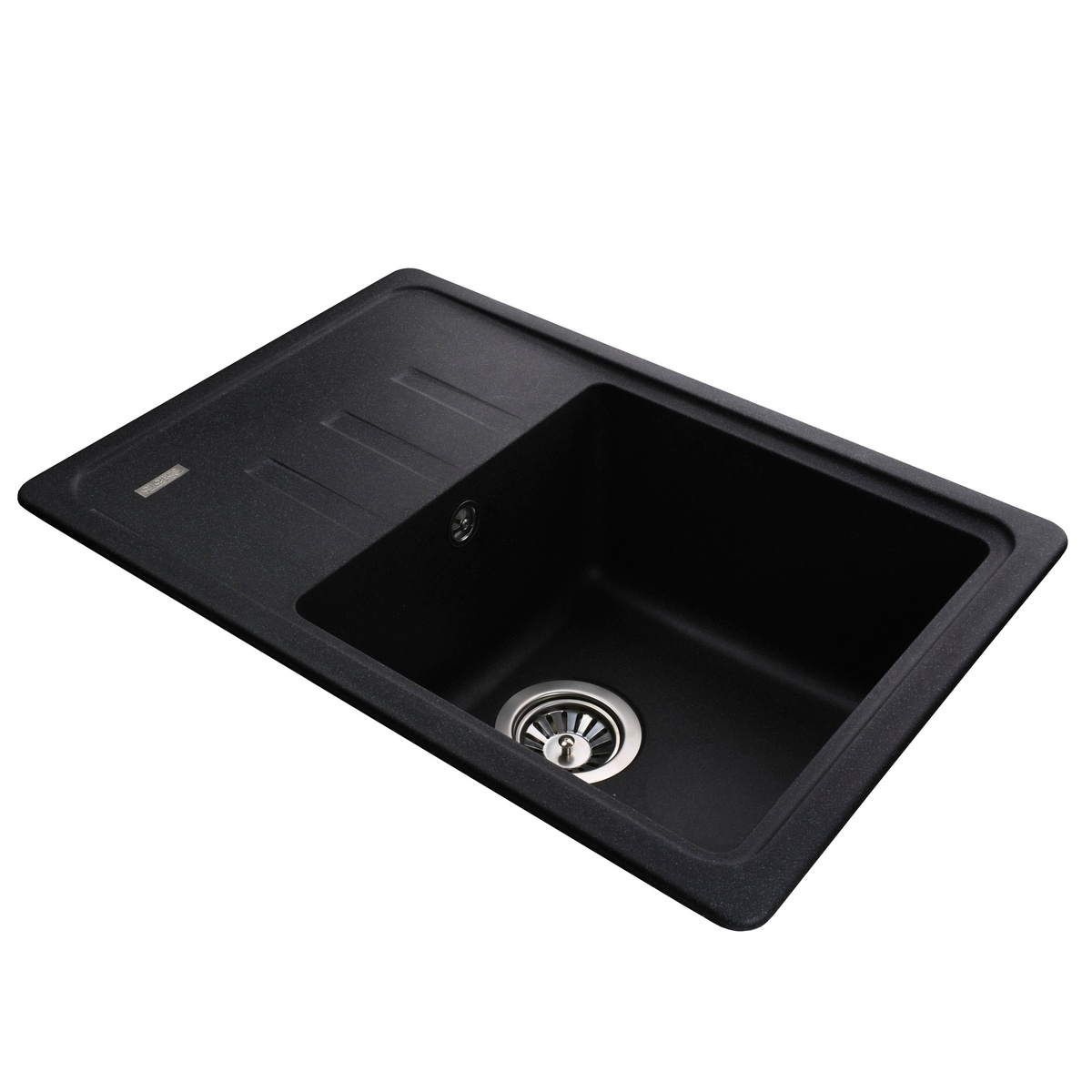 Кухонна мийка композитна прямокутна GLOBUS LUX MONO 435мм x 620мм чорний без сифону 000022399