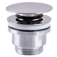 Донный клапан нажимной для раковины GLOBUS LUX HG15-04A BR мм без перелива латунь 1 1/4" глянцевый хром 000014082